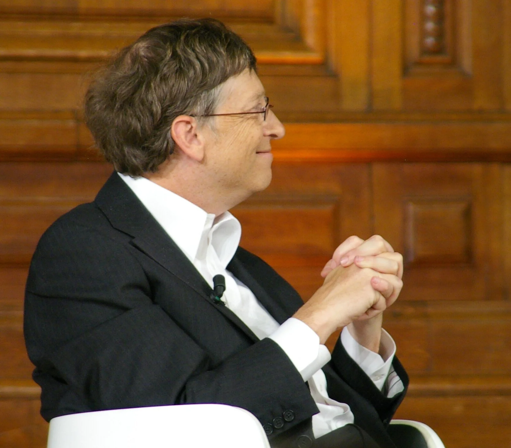 Bill Gates seated during an interview for Purpose Tutoring article about teachers and AI